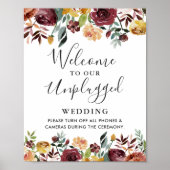 ブルゴーニュフローラの結婚プラグ抜き式サイン ポスター (正面)