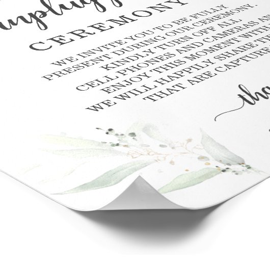 ブルゴーニュフローラの結婚プラグ抜き式サイン ポスター (角)