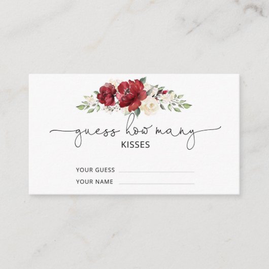 ブルゴーニュフローラは何人のキスブライダルゲームを推測 エンクロージャーカード (正面)