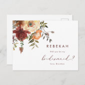 ブルゴーニュフローラは私の花嫁の提案になるかな インビテーションポストカード (正面/裏面)