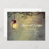 ブルゴーニュフローラぶら下がったズ・ランタンSave the Date 案内ポストカード (正面/裏面)