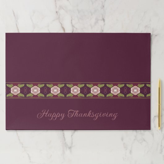 ブルゴーニュフローラアクセント付きデザイナー紙ランチョンマット ペーパーパッド (インサイチュ)