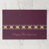 ブルゴーニュフローラアクセント付きデザイナー紙ランチョンマット ペーパーパッド (正面)