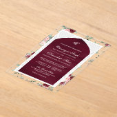 ブルゴーニュフローラアナンドKarajパンジャビシーク結婚ズ アクリル招待状 (レイダウン)