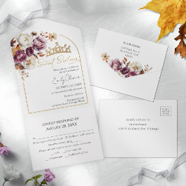 ブルゴーニュフローラアーチ秋スウィート16 オールインワン招待状