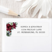 ブルゴーニュフローラウィンターウェディング差出人住所 ラベル (インサイチュ)