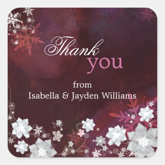 ブルゴーニュフローラウィンターウェディング スクエアシール (正面)
