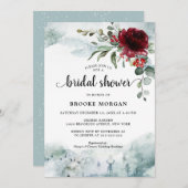 ブルゴーニュフローラウィンターワンダーランドブライダルシャワー 招待状 (正面/裏面)