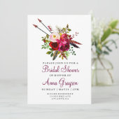 ブルゴーニュフローラウォーターカラーブリダルシャワー招待状 招待状 (スタンド正面)