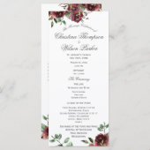 ブルゴーニュフローラウォーターカラーブーケ結婚式 プログラム (正面/裏面)