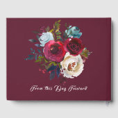 ブルゴーニュフローラウォーターカラーボホシック結婚ズ ゲストブック (裏面)