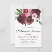 ブルゴーニュフローラウォーターカラーリハーサルディナー招待状 招待状 (正面)