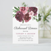 ブルゴーニュフローラウォーターカラーリハーサルディナー招待状 招待状 (スタンド正面)