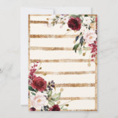 ブルゴーニュフローラウォーターカラー結婚金ゴールド 招待状 (裏面)