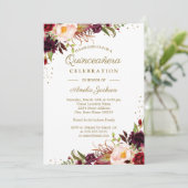 ブルゴーニュフローラウォーターカラー金ゴールドキンセアニェラ招待状 招待状 (スタンド正面)