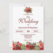 ブルゴーニュフローラウォーター結婚カラー 招待状 (正面)