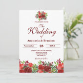 ブルゴーニュフローラウォーター結婚カラー 招待状 (スタンド正面)