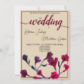 ブルゴーニュフローラウォーター結婚カラー 招待状 (正面)