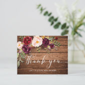 ブルゴーニュフローラウッドブライダルシャワーサンキュー ポストカード (スタンド正面)