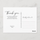 ブルゴーニュフローラウッドブライダルシャワーサンキュー ポストカード (裏面)