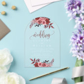 ブルゴーニュフローラエレガントな結婚式 アクリル招待状 (インサイチュ (ウェディング))