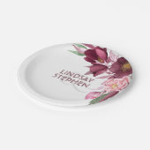 ブルゴーニュフローラエレガントな結婚式 ペーパープレート (アングル)