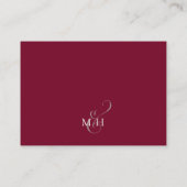 ブルゴーニュフローラエレガントウェディングRSVP エンクロージャーカード (裏面)