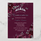 ブルゴーニュフローラエレガントシルバーキンセアニェラ 箔招待状 (正面)