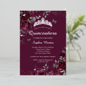 ブルゴーニュフローラエレガントシルバーキンセアニェラ 箔招待状 (立ち正面)