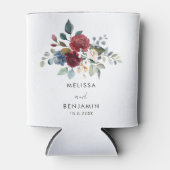 ブルゴーニュフローラエレガントスクリプト結婚式の引き出物 缶クーラー (正面)