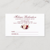 ブルゴーニュフローラエレガント紹介 名刺 (裏面)