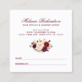 ブルゴーニュフローラエレガント金ゴールドフレームの参照 スクエア名刺 (裏面)