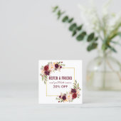 ブルゴーニュフローラエレガント金ゴールドフレームの参照 スクエア名刺 (スタンド正面)