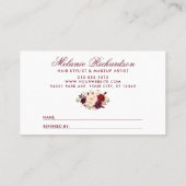 ブルゴーニュフローラエレガント金ゴールドフレームの参照 名刺 (裏面)