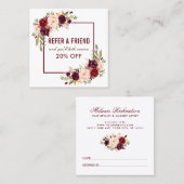 ブルゴーニュフローラエレガント額付き紹介 スクエア名刺 (正面/裏面)