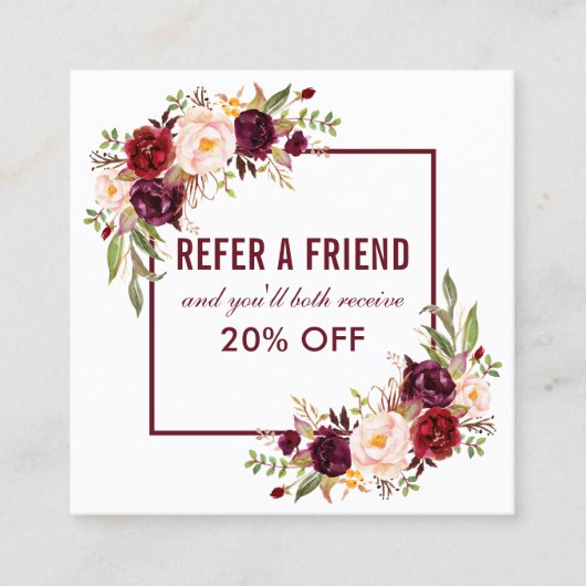 ブルゴーニュフローラエレガント額付き紹介 スクエア名刺 (正面)