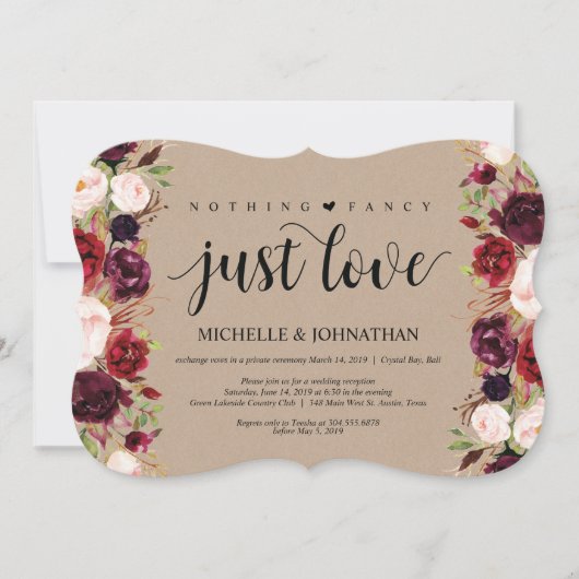 ブルゴーニュフローラエロペメント披露宴クラフト招待状 招待状 (正面)