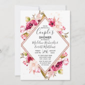 ブルゴーニュフローラカップルウェディングシャワー招待状 招待状 (正面)