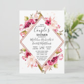 ブルゴーニュフローラカップルウェディングシャワー招待状 招待状 (スタンド正面)