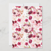 ブルゴーニュフローラカップルウェディングシャワー招待状 招待状 (裏面)