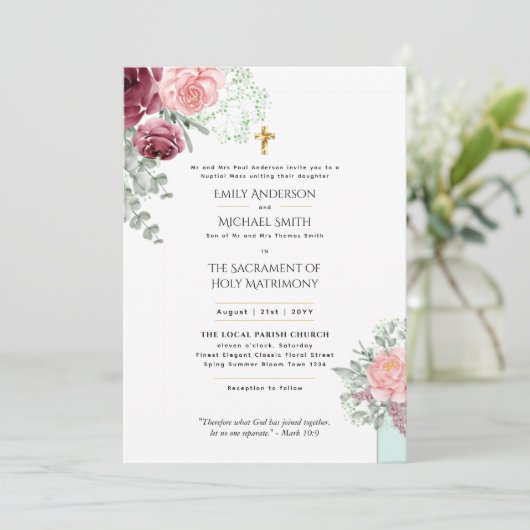 ブルゴーニュフローラカトリック教会結婚殿堂 招待状 (スタンド正面)