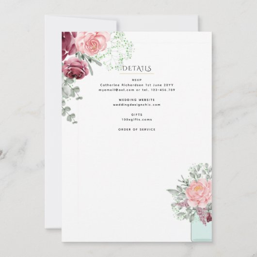 ブルゴーニュフローラカトリック教会結婚殿堂 招待状 (裏面)