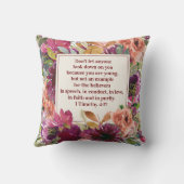 ブルゴーニュフローラキリスト教聖書ティモシー青年 クッション (裏面)