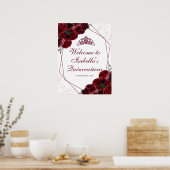 ブルゴーニュフローラキンセアニェラウェルカムサイン ポスター (キッチン)