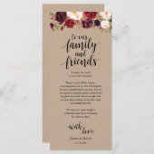 ブルゴーニュフローラクラフトプレイスセッティングサンキューカード プログラム (正面/裏面)