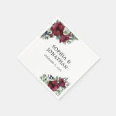 ブルゴーニュフローラクリスマステーマ冬の結婚式 スタンダードカクテルナプキン (角)