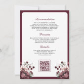 ブルゴーニュフローラクレストQRコードムスリム結婚ズ 招待状 (裏面)