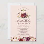 ブルゴーニュフローラクロスガールズファースト聖餐式 招待状 (正面)