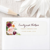 ブルゴーニュフローラグリッター差出人住所ラベル ラベル (インサイチュ)