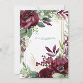 ブルゴーニュフローラグリーナリーボホ結婚式招待状 招待状 (裏面)